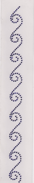 Großes Tribal Strass  Welle zum Aufbügeln blau